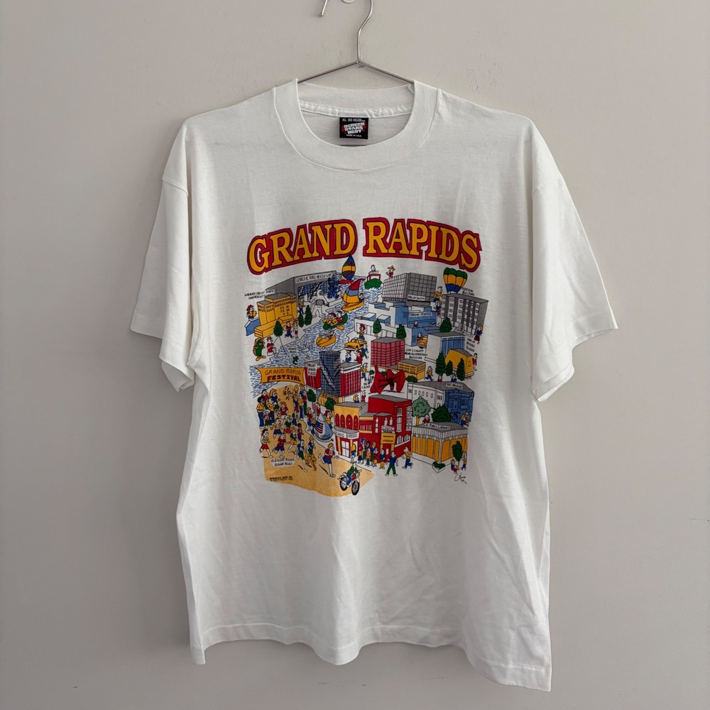 Vintage Screen Stars Best Grand Rapids Michigan Graphic T-Shirt White XL